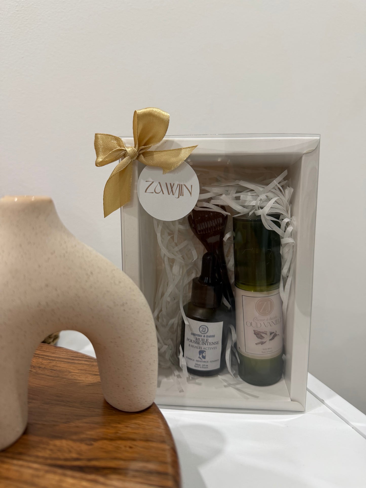 COFFRET BARBE HUILE POUSSE/CREME BARBE OUD VANILLE/ROLLER